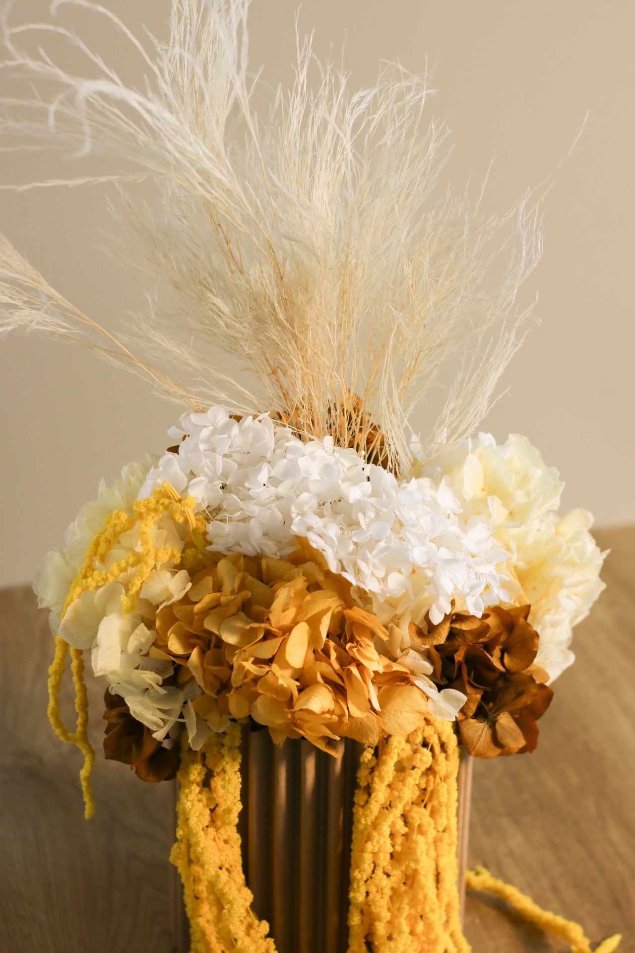 Grande Limoncello, composizione di fiori stabilizzati