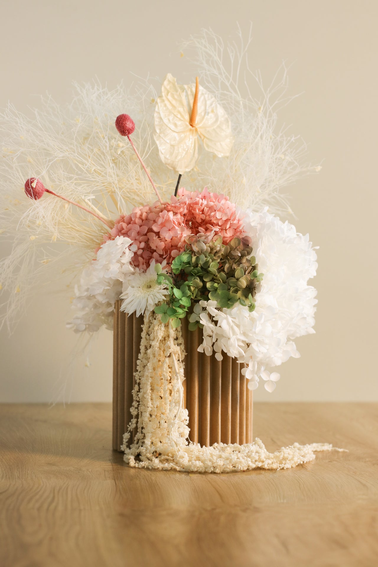 Grande Candido, composizione di fiori stabilizzati