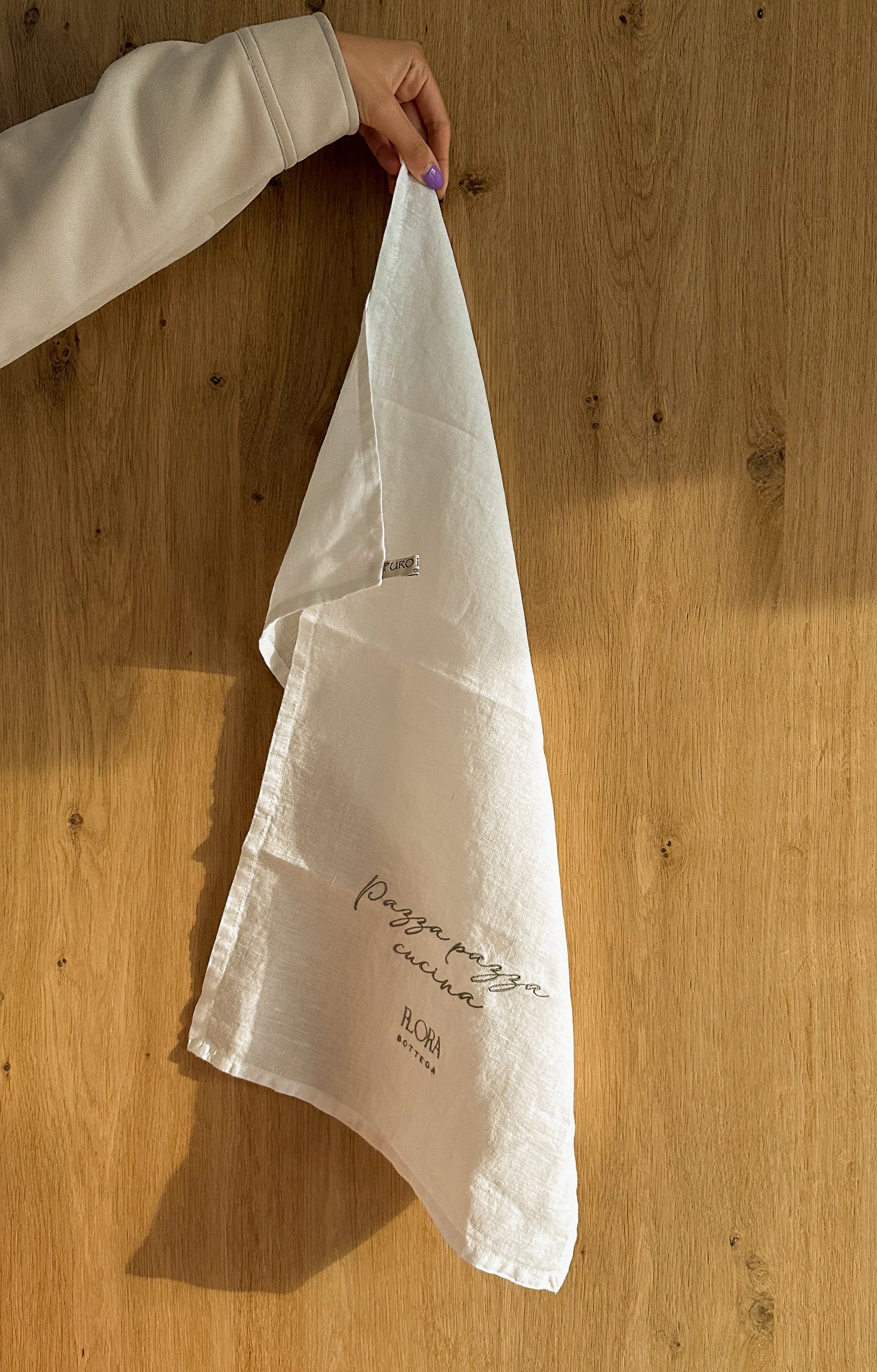 Canovaccio Flora in lino, ricamo a rilievo