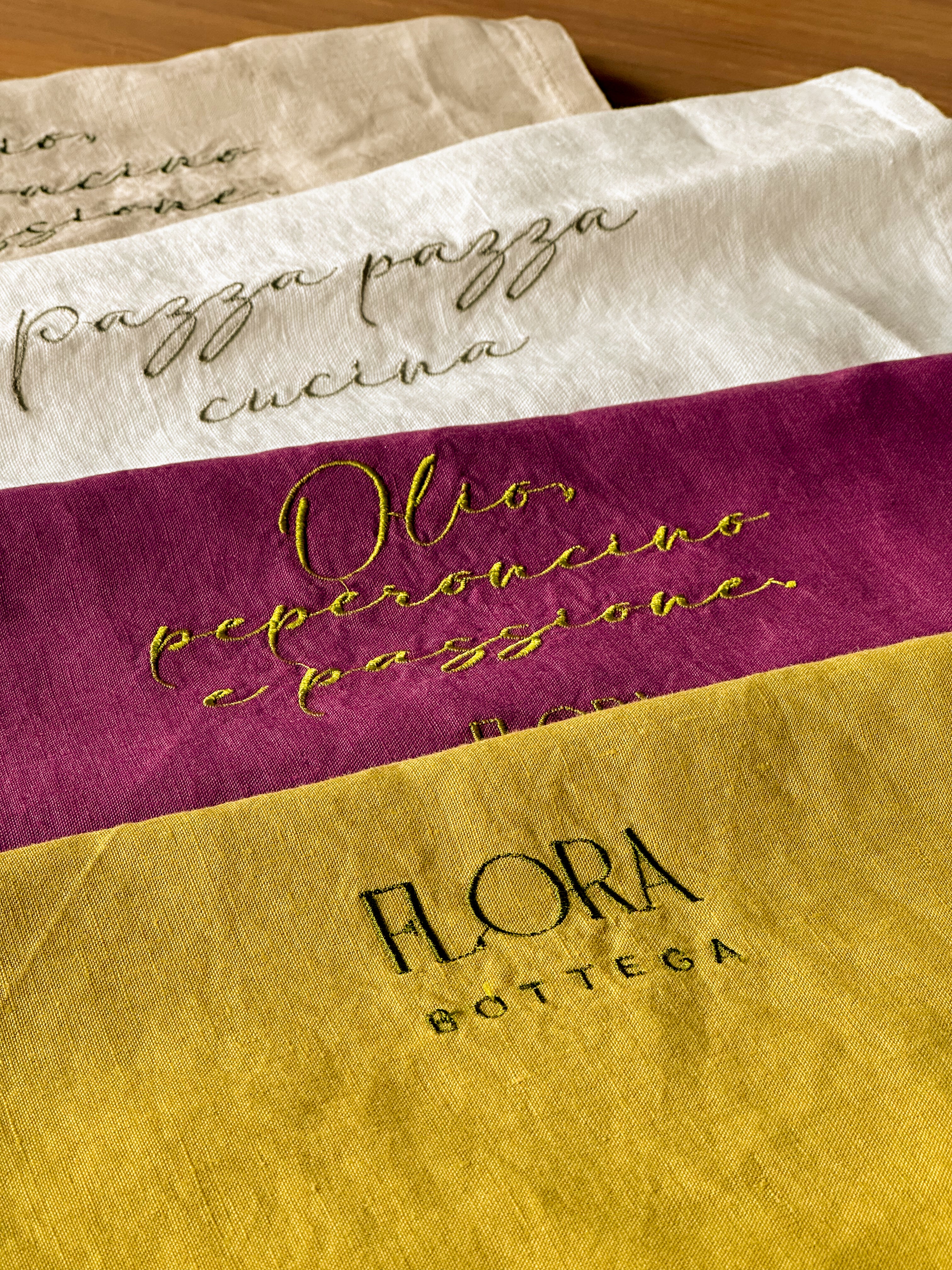 Canovaccio Flora in lino, ricamo a rilievo