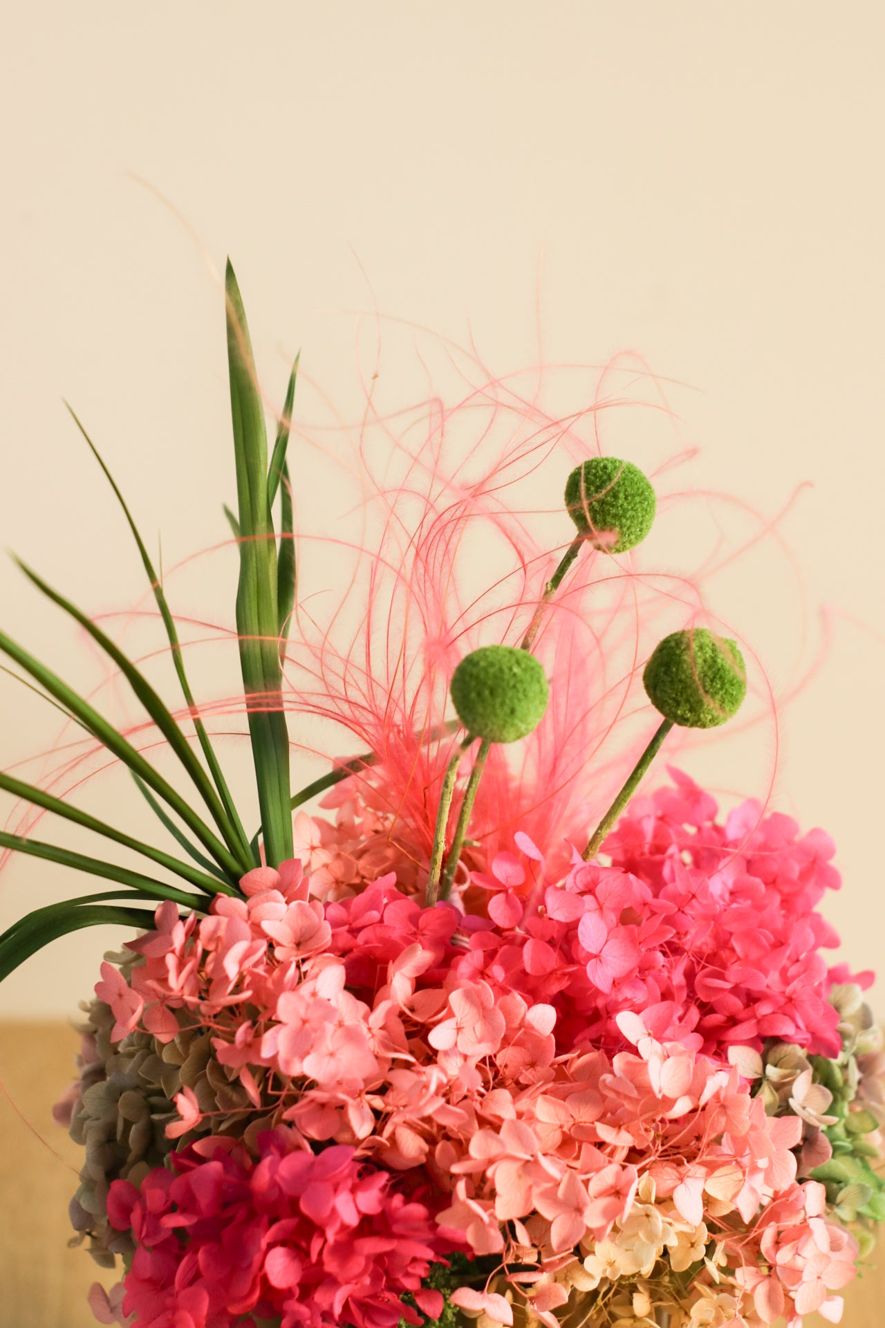 Grande Cipria, composizione di fiori stabilizzati