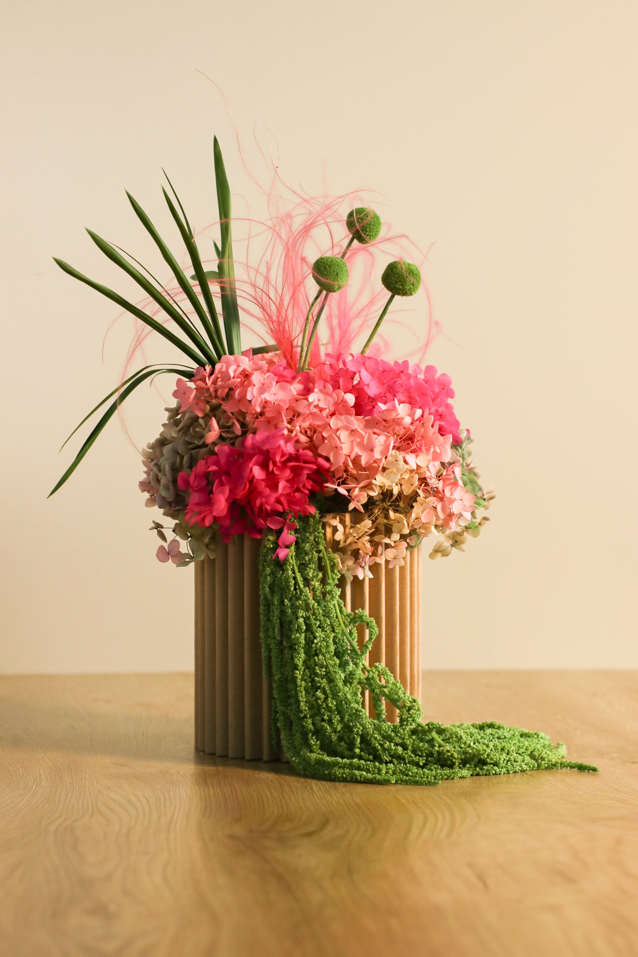 Grande Cipria, composizione di fiori stabilizzati