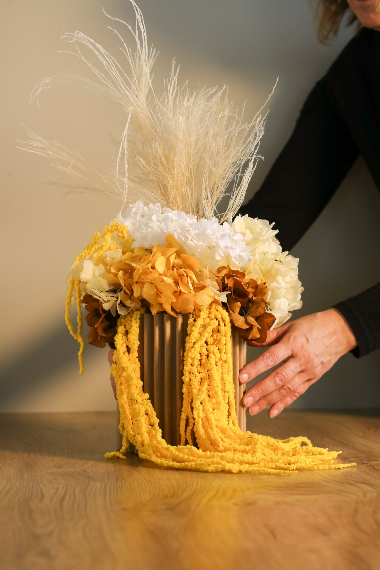 Grande Limoncello, composizione di fiori stabilizzati