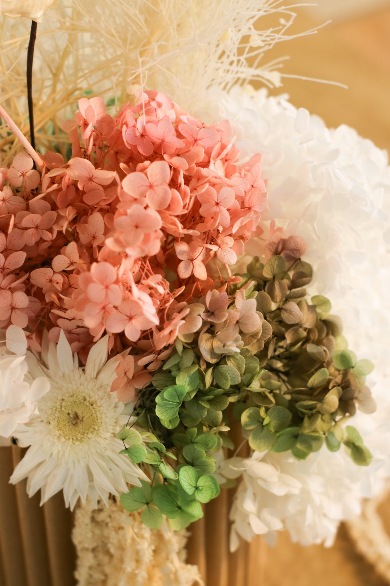 Grande Candido, composizione di fiori stabilizzati