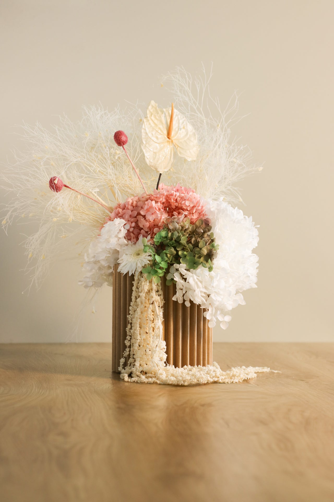 Grande Candido, composizione di fiori stabilizzati