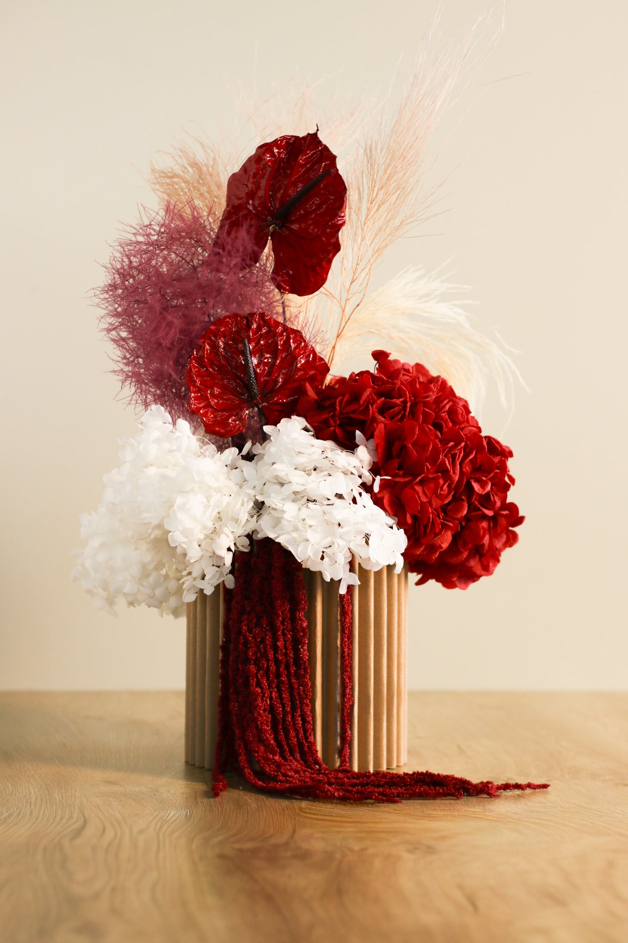 Grande Vermiglio, composizione di fiori stabilizzati