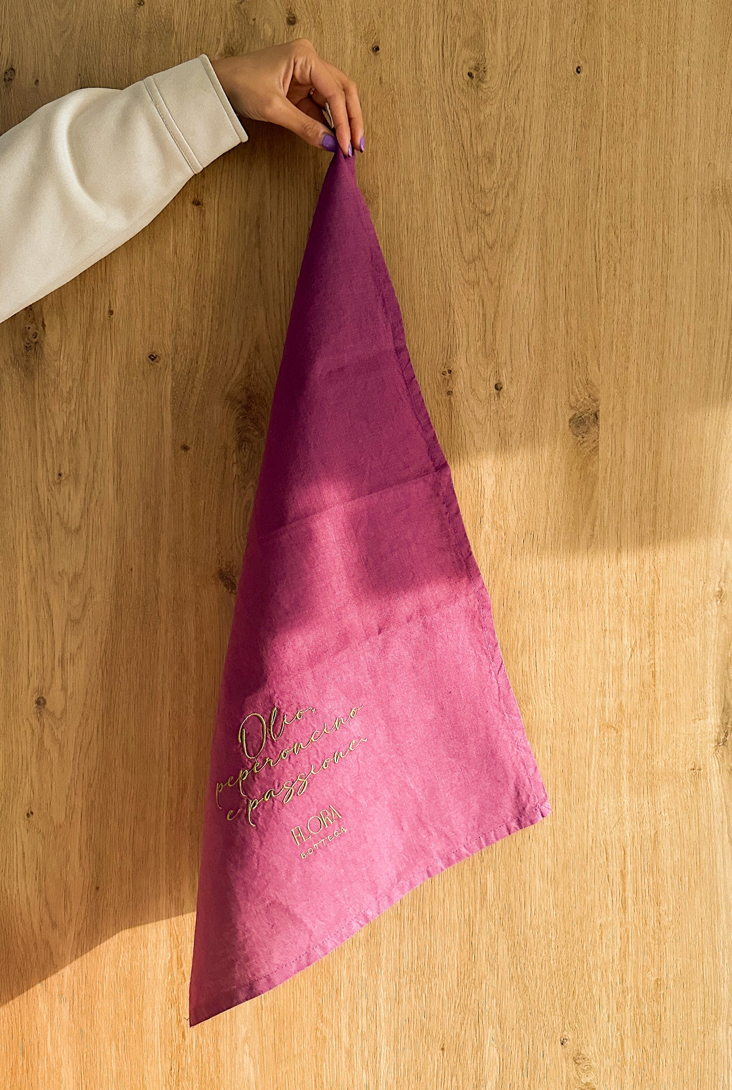 Canovaccio Flora in lino, ricamo a rilievo