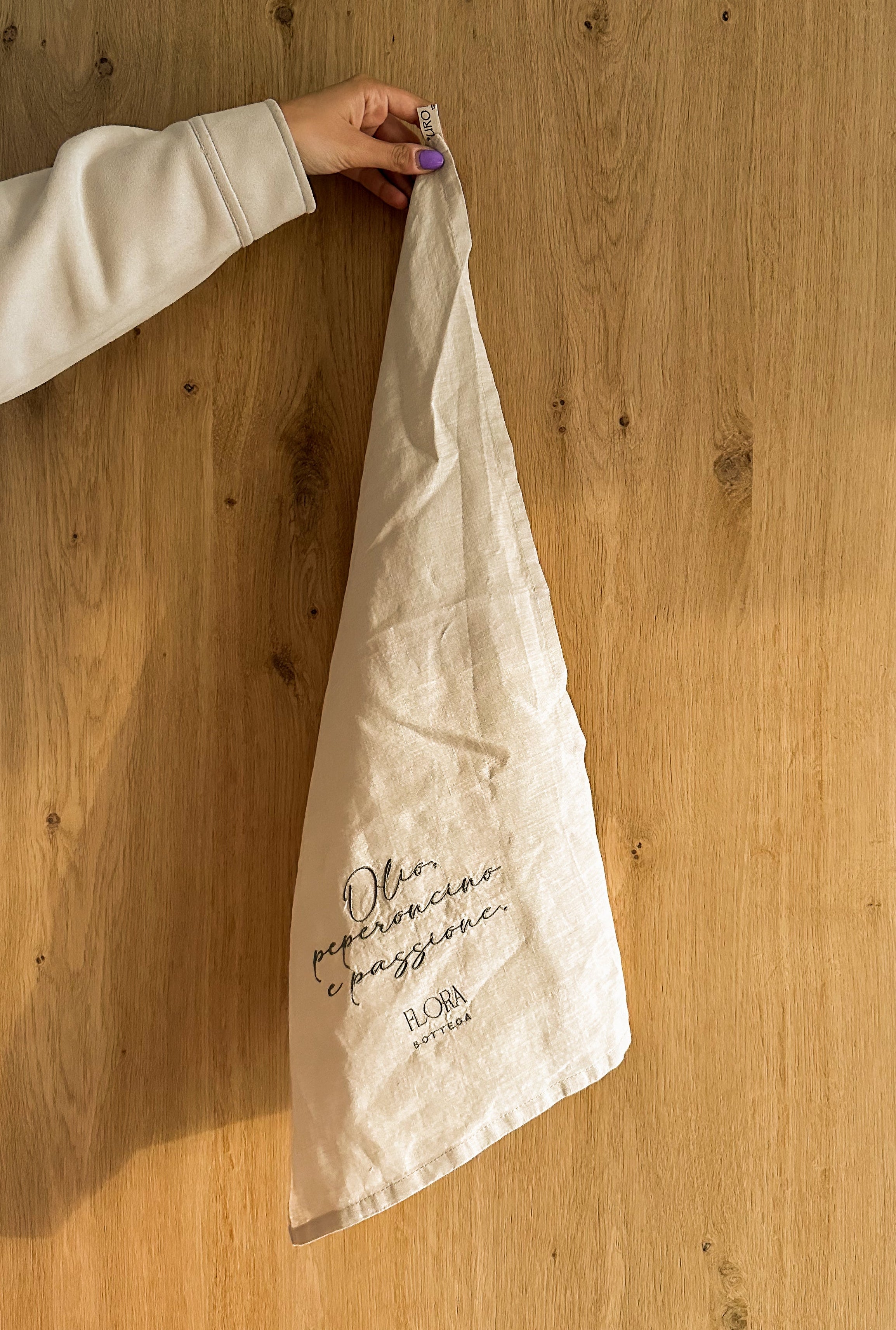 Canovaccio Flora in lino, ricamo a rilievo